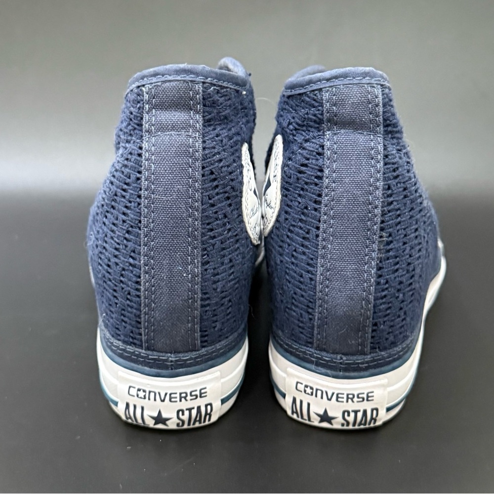 CONVERSE Chuck Taylor All Star Lux Blue Crochet Hidden Wedge Platform Sneakers 5 - Picture 4 of 16